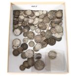 A quantity of pre-1920 English and worldwide silver coins, 10oz