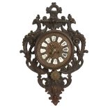 A Black Forest Gothic design wall clock, with a cast-brass griffon mounted surround, 8-day movement,