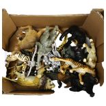 A quantity of zoo related plastic animal figurines, including lions, tigers, chimpanzees, bears etc