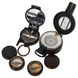 ENBECCO - a folding pocket compass, a metal-cased folding compass, serial no. 95634, and 2 other