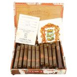 A box of 13 Tabacalera Flor Fina Supreme cigars, and 10 Willem II cigars