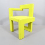 GERRIT RIETVELD - a mid-century cubist design Steltman chair by Rietveld Originals, the asymmetrical