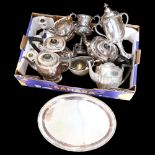 A Sheffield silver plated 4-piece tea and coffee set, in half fluted form, plated 2-handled