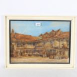 Ruth Harman, watercolour, Tabard in Southwark, signed, 31cm x 45cm, framed Good condition