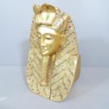 A gilt painted hardwood bust of King Tutankhamun. 40x63cm