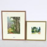 Mark Spain, pair of limited edition coloured lithographs, shaded walk, 34/150, and floral garden,