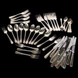 VINERS - a suite of silver plated bead-edge cutlery for 8 people (no box)