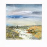 Lynne Frost, watercolour, panoramic view, 38cm x 38cm overall, framed