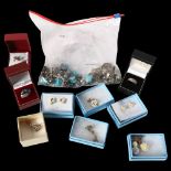 A quantity of various silver costume jewellery, to include rings, bracelets etc, and various boxed