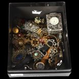 A collection of various costume jewellery, wristwatches, etc