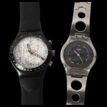 SWATCH - a mid-size Irony chronometer wristwatch, aluminium cased with rubber strap, dial width