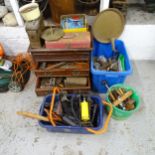 A quantity of hand tools, an ammunition box, a jack etc.