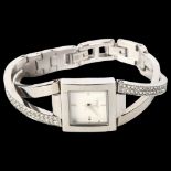 DKNY - a lady's DKNY stainless steel link bracelet quartz wristwatch, dial width including crown