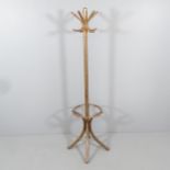 A early 20th century French bentwood hat and coat stand. Height 181cm.