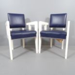 ANDRE SORNAY - a pair of mid-century French Art Deco design armchairs with later painted finish and