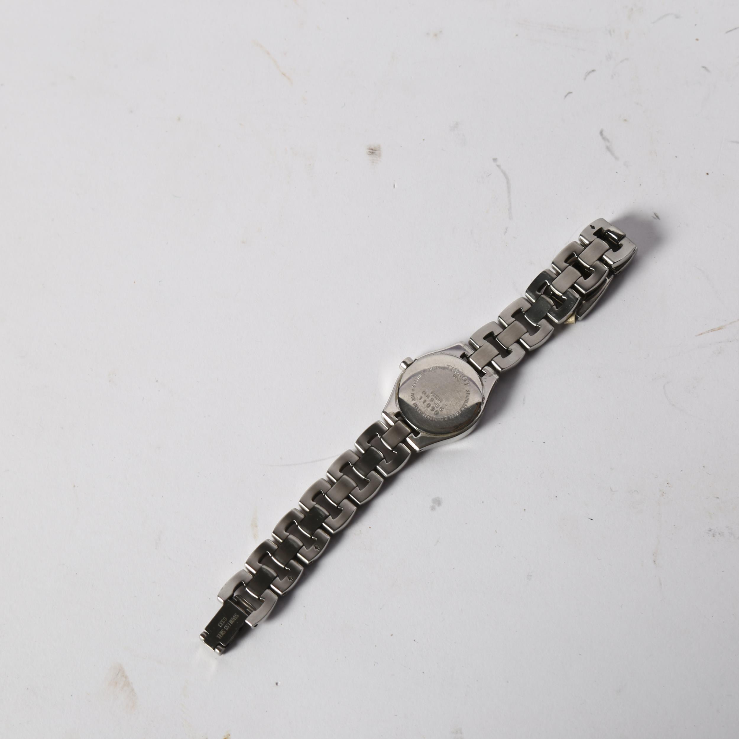 TISSOT - a lady's stainless steel Tissot quartz wristwatch, serial no. 11098, dial width 22mm - Image 2 of 2