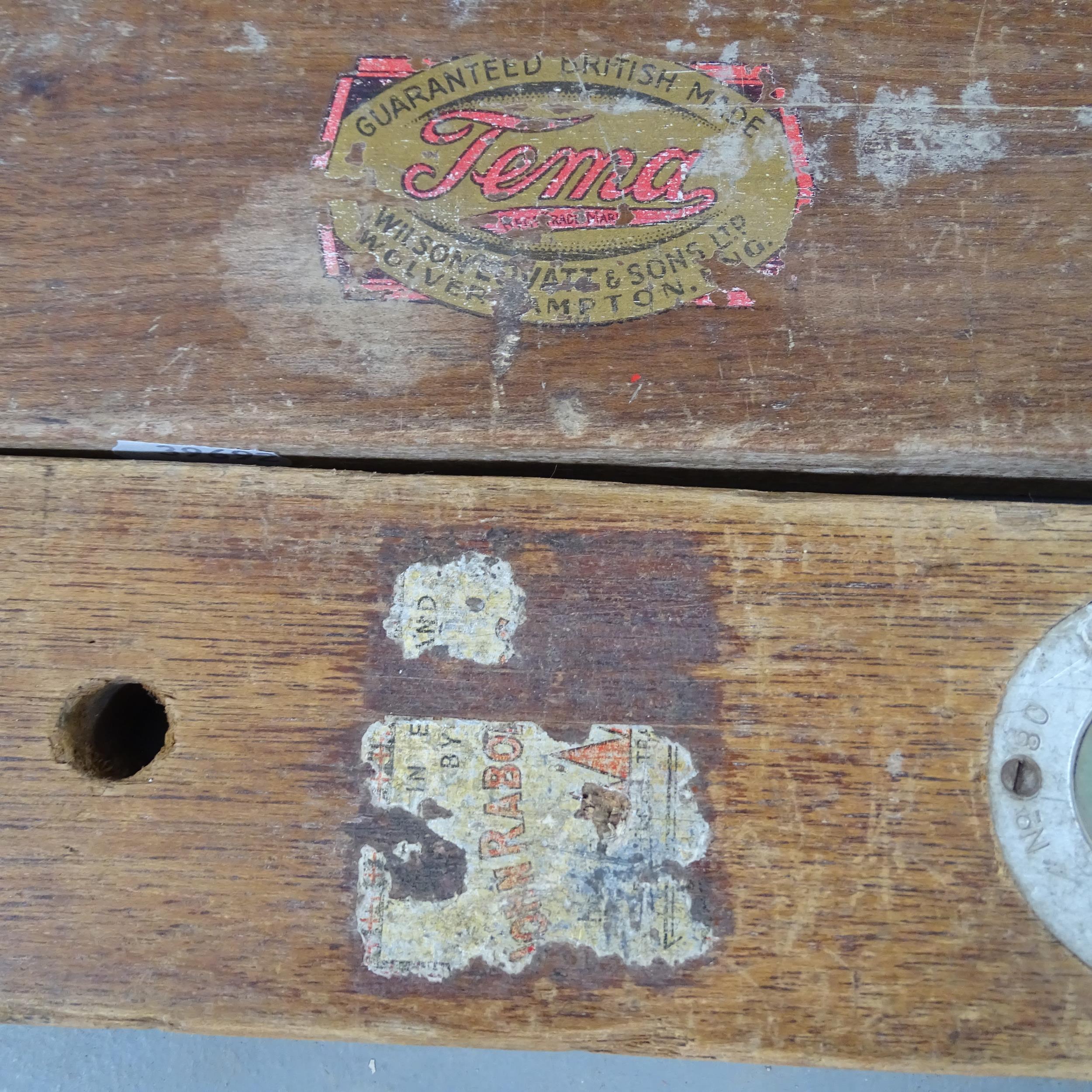 2 vintage spirit levels with original paper labels. Longest - 122cm. - Image 2 of 2