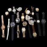 A collection of lady's and gent's quartz wristwatches, including Citizen, Avia, Acro etc