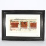 Mat Barber Kennedy, mixed media collage, Funeral Parking Only, signed and dated '95, 28cm x 53cm,