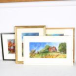 Martin Bradshaw, 4 watercolours, building studies, all framed (4)