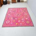 An Uzbec Suzani rug. 180x150cm