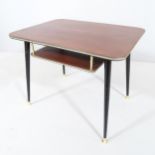 A mid-century design formica coffee table with dansette legs. 60x48x45cm