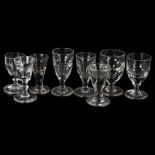 A group glasses, to include 2 Printie Deception glasses, a Toast Master glass, and a Dram glass with
