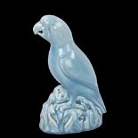 Minton Majolica pale blue glazed parrot, height 22cm Perfect condition
