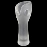 TIMO SARPENEVA for Iittala, 1951, a frosted glass Devils Fist vase, signed to base, h 19cm Small