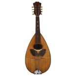 A 19th century Italian rosewood and satinwood mandolin