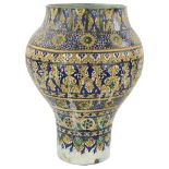 A 19th century Moroccan Islamic pottery jar, with painted geometric designs, height 45cm 1 very fine