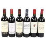 6 bottles of Claret - a mixed group of Bordeaux wine from 1999 to 2002 vintage (6) All have high