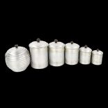 A group of mid-20th century aluminium kitchen storage jars