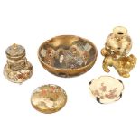 A small group of Japanese Satsuma porcelain items