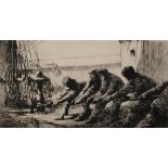 Arthur Briscoe (1920 - 1997), the shadow of the mainsail, etching, signed in pencil, plate 16cm x