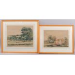 Anthony Cox, 2 watercolour scenes in the Arun Valley, largest 35cm x 45cm, framed (2) Slight paper