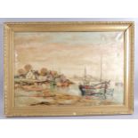 Latour, 20th century estuary scene, oil on canvas, signed, 60cm x 90cm, framed Good condition but