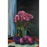Whitehead, still life study, oil on canvas, signed, 91cm x 61cm, unframed Good condition