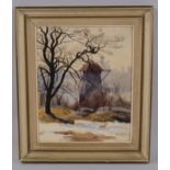 Eric Vasstrom (1887 - 1958), winter city scape, watercolour, signed and dated 1947, 41cm x 32cm,