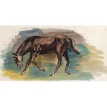 Rowland Suddaby (1912 - 1972), horse, unsigned, 28cm x 53cm, framed, provenance: artist's studio