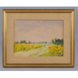 David Murray RA, yellow fields, watercolour, signed, dated 1931, 25cm x 35cm, framed Slight paper