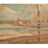 German Impressionist School, oil on board, inscribed Berlin, indistinctly signed, 36cm x 43cm,