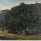 Wilhelm Ritterbach (born 1878), the oak tree, oil on canvas, signed, 80cm x 80cm, unframed No canvas