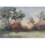 William Dring (1904 - 1990), farm scene, watercolour, signed, 32cm x 47cm, framed Some very light