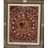 Native Australian School, hunting Bungarra, natural pigments on board, 45cm x 35cm, framed Good