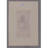 Manner of Picasso, pen and ink drawing of a child, circa 1950s, 28cm x 13cm, mounted Very slight