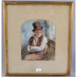 James Drummond (1816-1877), watercolour on paper, Countryman with Pipe, signed and dated 1866