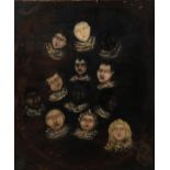 A group of early 19th century portrait studies of children, oil on canvas, unsigned, 36cm x 30cm,