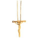 ELSA PERETTI for TIFFANY & CO - an 18ct gold crucifix pendant necklace, on original 18ct fine