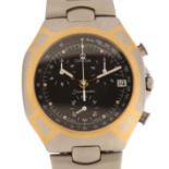 OMEGA - a bi-metal Seamaster Polaris quartz chronograph bracelet watch, ref. 2597.50.00, black